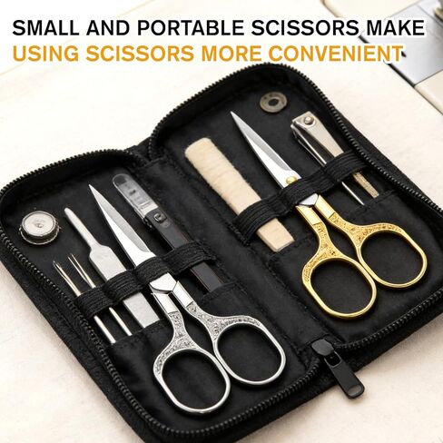 Small Embroidery Scissors, 2 Pack 5 Inch Vintage Embroidery Scissors Crochet Scissors with Stainless Steel Sharp Blade for Crafting, Sewing, Needlework, Cutting, Handicraft, Knitting in Kuwait