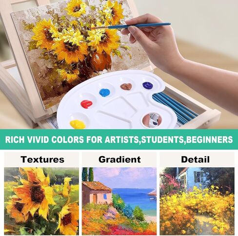 54 Pieces Watercolor Paint Set with Tabletop Easel, Complete Starter Painting Art Supplies with Watercolor Paints, Canvases, Sketch Pads, Brushes and Palette for Beginners Young Artists and Adults in Saudi Arabia