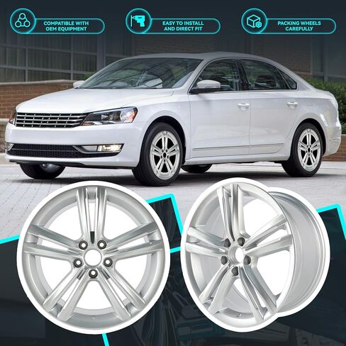 New Single 18x8 inch 18 Inch 18x8" Premium Aluminum Alloy Wheel Rim Fits for Volkswagen Passat 2012 2013 2014 2015, OEM Design Replacement Rim, ALY69929U20N in Saudi Arabia