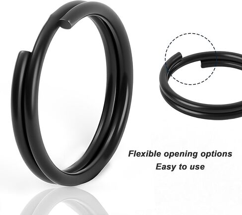 15PCS Titanium Key Rings, 10/12/15mm Lightweight Small Key Rings, Durable Black Keychain Rings for Keys, Necklaces, Jewelry Attachment in Saudi Arabia