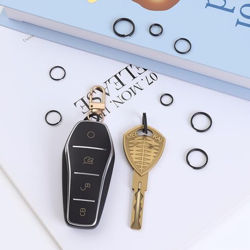 15PCS Titanium Key Rings, 10/12/15mm Lightweight Small Key Rings, Durable Black Keychain Rings for Keys, Necklaces, Jewelry Attachment in Saudi Arabia