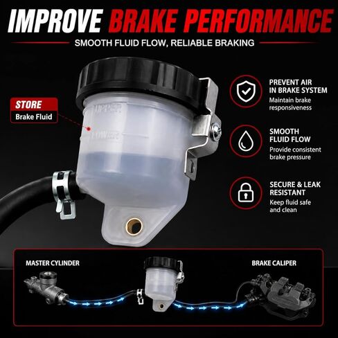 Brake Fluid Reservoir Tank with Hose for Kawasaki Ninja ZX6R ZX7R ZX10R ZX14R Z1000 ZZR600, Front Brake Clutch Master Cylinder Oil Cup Compatible with Suzuki GSXR 600 750 1000 SV650 SV1000 TL1000 in Saudi Arabia