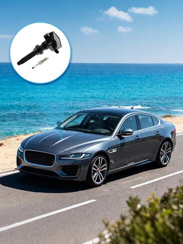 ملف إشعال TAUTOY UF727 مع مجموعة شمعات الإشعال مكونة من 6 (3.0 لتر فقط) لسيارة جاكوار F-Pace F-Type XE XF XJ، لسيارة Land Rover Discovery LR4 Range Rover Sport Velar 2013-2020، # UF730، LR035548، C2Z18619، GN10725 in Kuwait