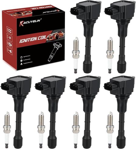 UF617 Ignition Coil Pack and Double Iridium Spark Plugs Set of 6 Compatible with Infiniti Q40 Q50 Q60 QX50 QX70 G37 M37 Nissan 370Z 2009-2020 Replaces# 22448EY00A in Kuwait