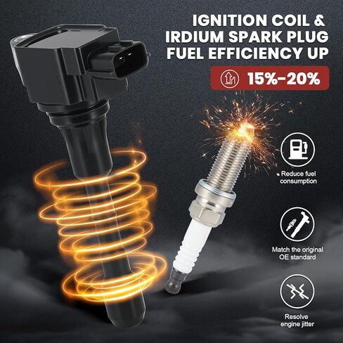 UF617 Ignition Coil Pack and Double Iridium Spark Plugs Set of 6 Compatible with Infiniti Q40 Q50 Q60 QX50 QX70 G37 M37 Nissan 370Z 2009-2020 Replaces# 22448EY00A in Kuwait