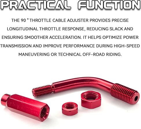 Motorcycle Throttle Cable Ends Adjuster, Aluminum Alloy 90 Degree Bendy Clutch Cable Adjuster Throttle Regulator, Universal M10×1.25 Nut Accelerator Wire Guide for Motorcycle Dirt Bike (Red) in Saudi Arabia