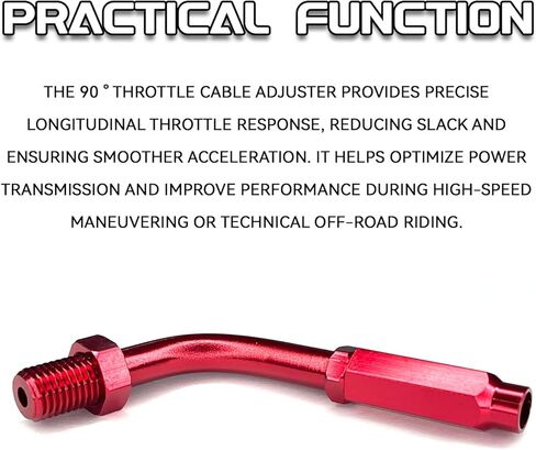 Motorcycle Throttle Cable Ends Adjuster, Aluminum Alloy 90 Degree Bendy Clutch Cable Adjuster Throttle Regulator, Universal M10×1.25 Nut Accelerator Wire Guide for Motorcycle Dirt Bike (Red) in Saudi Arabia