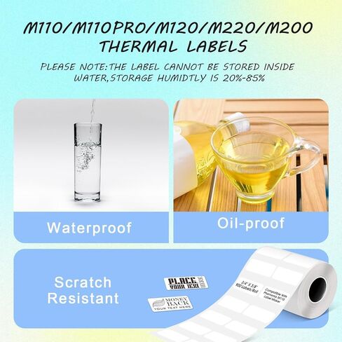 Multi-Purpose White Self-Adhesive Label Paper Compatible with Phomemo M100/M200/M110/M220/M120/M221 Label Printer, 3/4" X 3/8"(20x10mm), 900 Labels/Roll,1 Roll in Saudi Arabia