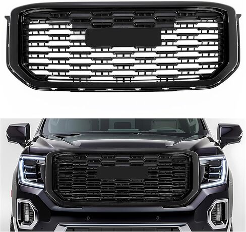 HECASA Front Grille Grill Compatible with 2015-2020 GMC Yukon/Yukon XL Bumper Grill Denali Style Painted Black in Kuwait