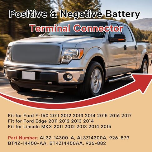 Positive & Negative Battery Terminal Connector Replacement Fit for Ford F-150 2011–2017 Fit for Ford Edge 2011–2014 Fit for Lincoln MKX 2011–2015 Battery Cable Terminal Set in Saudi Arabia