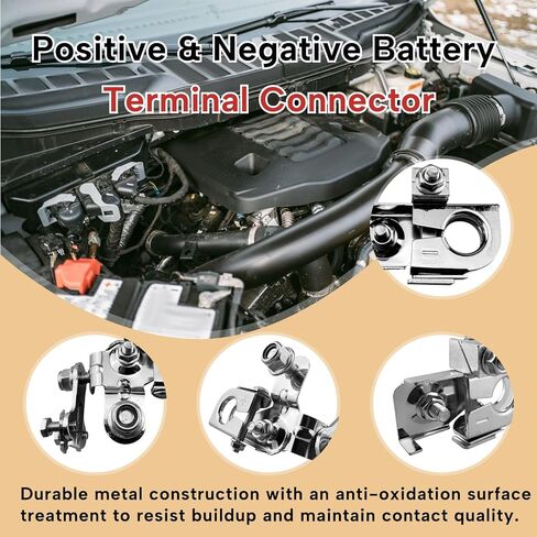 Positive & Negative Battery Terminal Connector Replacement Fit for Ford F-150 2011–2017 Fit for Ford Edge 2011–2014 Fit for Lincoln MKX 2011–2015 Battery Cable Terminal Set in Saudi Arabia