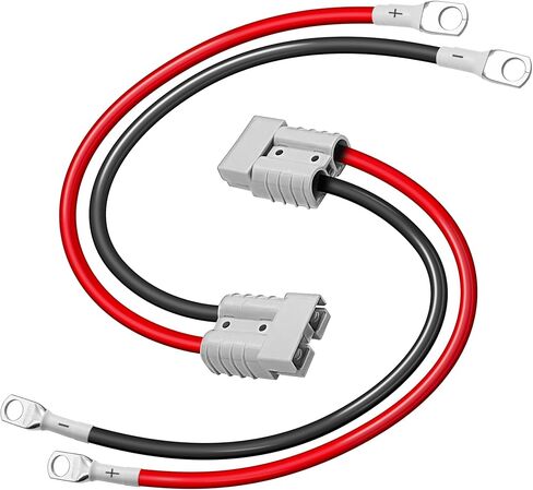 2Pcs 50A Battery Quick Connector, Anderson Connector 50A Kit, 7AWG 600V 1.64ft Battery Cables with M8 Terminal, Battery Quick Connector Waterproof for Battery Cars, Sightseeing Cars, Tractors, Motors in Saudi Arabia