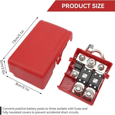 Battery Terminal Fuse Block, 32V 400A Fuse Box Short Circuit Protection Battery Distribution Engine Compartment for Auto Vehicle Marine Car RV Boat Caravans Accessories in Kuwait
