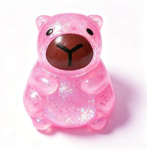 ZTATU Capybara Squishy Fidget Toys for Kids, Stress Balls for Adults, Stress Relief Toy for Stretch, Squish, Squeeze Stress Ball, Animal Party Favors Classroom Prizes Easter Basket Stuffers (Pink) in Saudi Arabia