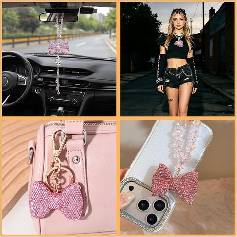 Pink Junk Case Charms Kit,Junks Phone Cases,Large Charm Kit with 3D Rhinestone Cool teeth / lips / Bows / Chain Bags / Hearts / Cross / Flowers,Big Charms for Customizing DIY Cases,Flatback Rhinestone for Customizing DIY Craft Accessories in Saudi Arabia