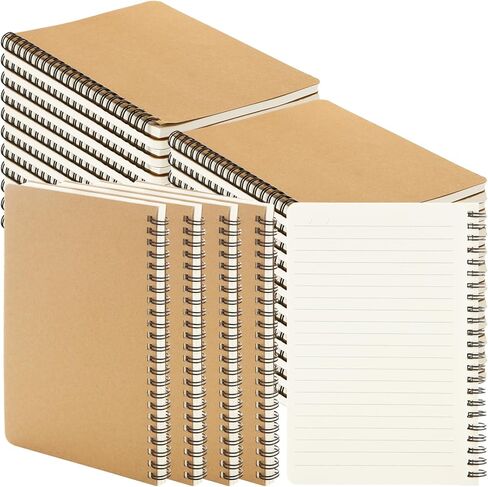 MIVIDE 48 حزمة من دفاتر الملاحظات الحلزونية A5، دفاتر ملاحظات سوداء مسطرة، 8 × 5.9 بوصة 120 صفحة دفتر ملاحظات مبطن حلزوني، دفتر ملاحظات ورقي مبطن للسفر للمدرسة واللوازم المكتبية in Kuwait