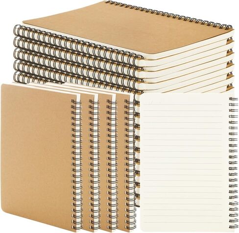 MIVIDE 48 حزمة من دفاتر الملاحظات الحلزونية A5، دفاتر ملاحظات سوداء مسطرة، 8 × 5.9 بوصة 120 صفحة دفتر ملاحظات مبطن حلزوني، دفتر ملاحظات ورقي مبطن للسفر للمدرسة واللوازم المكتبية in Kuwait