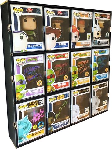 1 x Kubbie 3x4 Black Display Case for Funko Pops in Plastic Protectors, Stackable & Wall Mountable Pop Shelf, Strong Cardboard Material in Saudi Arabia
