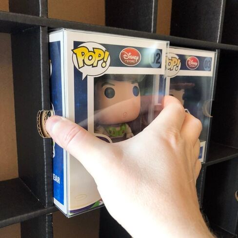 1 x Kubbie 3x4 Black Display Case for Funko Pops in Plastic Protectors, Stackable & Wall Mountable Pop Shelf, Strong Cardboard Material in Saudi Arabia