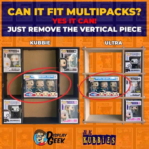 1 x Kubbie 3x4 Black Display Case for Funko Pops in Plastic Protectors, Stackable & Wall Mountable Pop Shelf, Strong Cardboard Material in Saudi Arabia