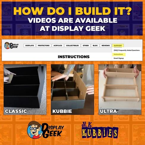 1 x Kubbie 3x4 Black Display Case for Funko Pops in Plastic Protectors, Stackable & Wall Mountable Pop Shelf, Strong Cardboard Material in Saudi Arabia