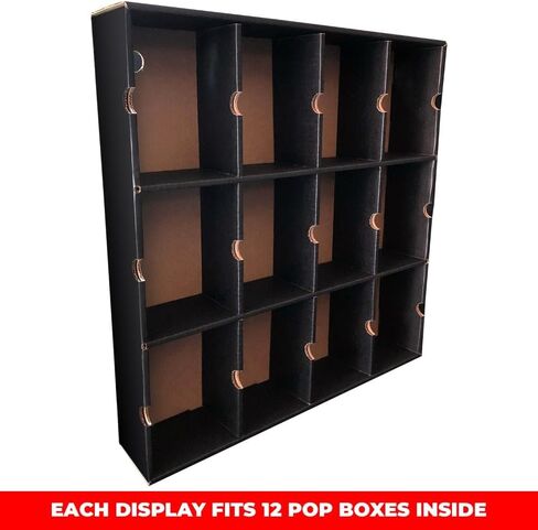 1 x Kubbie 3x4 Black Display Case for Funko Pops in Plastic Protectors, Stackable & Wall Mountable Pop Shelf, Strong Cardboard Material in Saudi Arabia