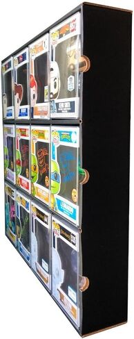 1 x Kubbie 3x4 Black Display Case for Funko Pops in Plastic Protectors, Stackable & Wall Mountable Pop Shelf, Strong Cardboard Material in Saudi Arabia