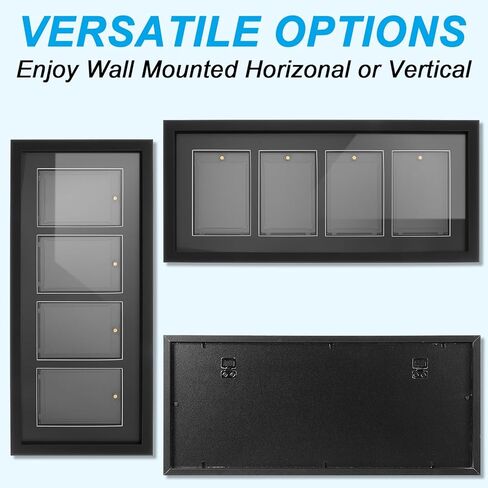 Trading Card Display Frame for 4 Standard Cards - Wall Mount Baseball Card Display Case with UV Protection Magnetic Card Holder, Display For Sports Baseball Basketball Football Trading Standard Cards, in Kuwait