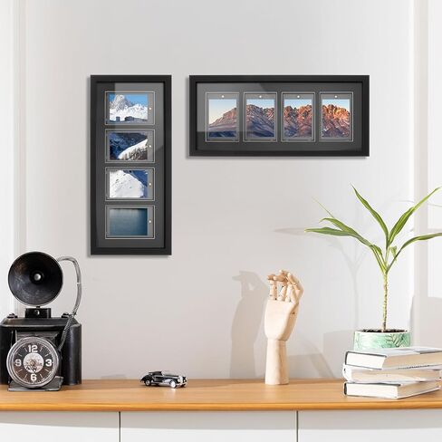 Trading Card Display Frame for 4 Standard Cards - Wall Mount Baseball Card Display Case with UV Protection Magnetic Card Holder, Display For Sports Baseball Basketball Football Trading Standard Cards, in Kuwait