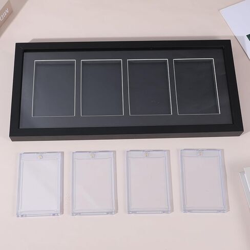 Trading Card Display Frame for 4 Standard Cards - Wall Mount Baseball Card Display Case with UV Protection Magnetic Card Holder, Display For Sports Baseball Basketball Football Trading Standard Cards, in Kuwait