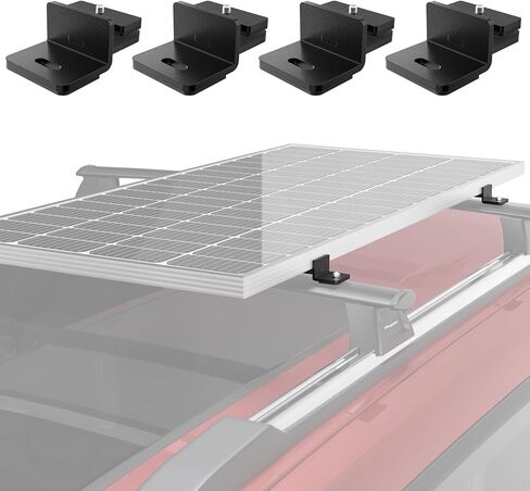 BougeRV Solar Panel T-Slot Mounting Kit Fits for Auto Cross Bars with T-Track to Secure Most 100 to 200 Watt, Heavy Duty Solar Panel Roof Rack Mounting Brackets DIY Off-Grid Solar Systems in Kuwait