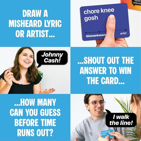 Lucky Egg Misheard Music: Country Expansion – Add-On Card Pack for The Original Misheard Music Game, 100 Country Lyrical Nonsense Cards, Base Game Required in Saudi Arabia