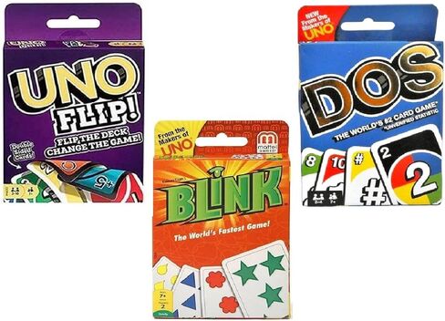 Mattel Flip, Dos and Blink Card Game, Combo Pack of 3 in Kuwait
