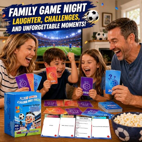 2026 World Soccer Party Game – Interactive Truth or Dare Card Game for Live Match Watch Parties, 120 Football Challenge & Question Cards for Family & Friends, 2+ Player in Saudi Arabia