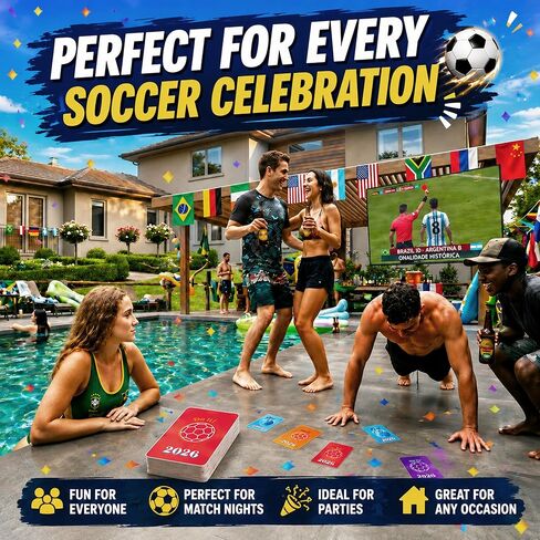 2026 World Soccer Party Game – Interactive Truth or Dare Card Game for Live Match Watch Parties, 120 Football Challenge & Question Cards for Family & Friends, 2+ Player in Saudi Arabia