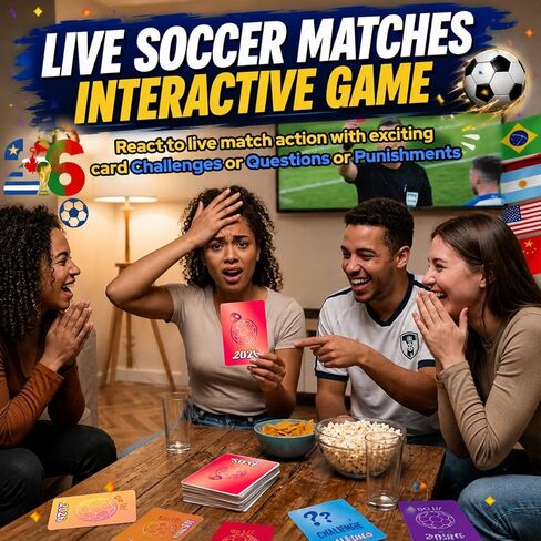2026 World Soccer Party Game – Interactive Truth or Dare Card Game for Live Match Watch Parties, 120 Football Challenge & Question Cards for Family & Friends, 2+ Player in Saudi Arabia