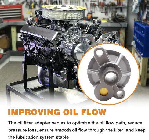 3952301 Oil Filter Adapter Replace Compatible with Small Block Chevy V8 Engines Spin On Bypass SBC BBC 305 307 327 350 400 396 402 427 454 in Saudi Arabia