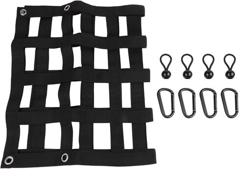 Heavy Duty Tailgate Net 60 x 18 Inches Pickup Truck Bed Accessory with Carabiner Hooks for Chevrolet for SILVERADO for Ford F-150 for GMC for Dodge for RAM in Saudi Arabia
