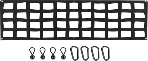 Heavy Duty Tailgate Net 60 x 18 Inches Pickup Truck Bed Accessory with Carabiner Hooks for Chevrolet for SILVERADO for Ford F-150 for GMC for Dodge for RAM in Saudi Arabia