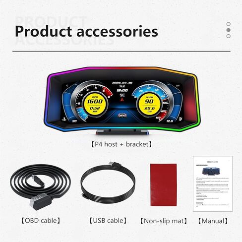 OBD2 Gauge Display 6.2" HD GPS Speedometer Head up Display Multi-Function Meter with Error Code Reader 0-100mph Performance Test, Inclinometer Compass for Gasoline Cars (2004+) in Kuwait