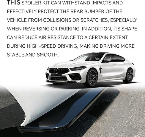 2PCS Car Rear Bumper Diffuser Kit, Anti-Collision Shark Fin Front Lip Spoiler Protector, Bumper Side Skirt Lip Splitter Trim with Screws, Universal Exterior Decoration for Car SUV Truck (Black) in Saudi Arabia