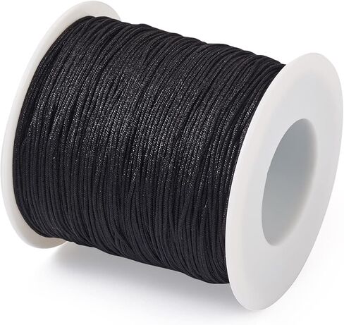 100yards/roll 0.8mm Braided Nylon Threads Black Chinese Knotting Cord Jewelry Beading Cords String for DIY Craft Kumihimo Macrame Bracelets Making Supplies in Kuwait