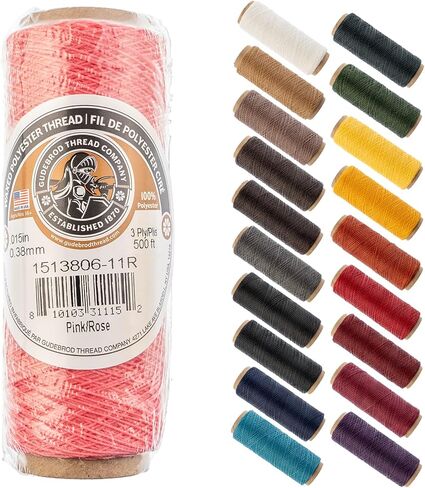 Waxed Thread 3ply Made in USA 500ft (152.4m) Spool 0.38mm (0.015in), Black in Saudi Arabia