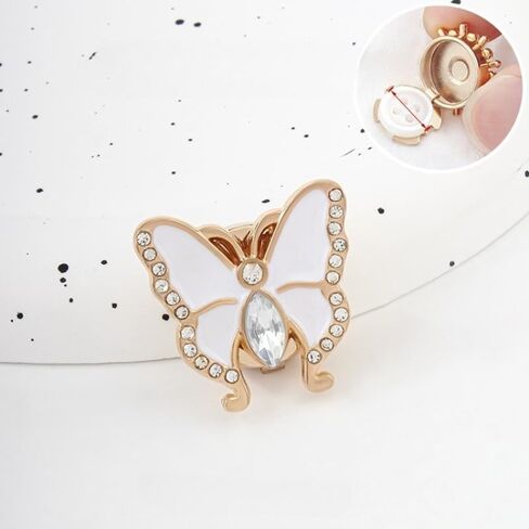Butterfly Button Covers Rhinestone Fashion White Replacement Buttons for Women Men DIY Decorative for Dress Shirt Blouses Dresses Clothing Fancy Accessories in Kuwait