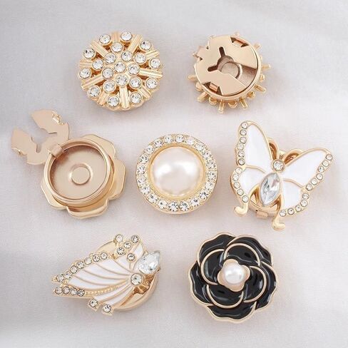 Butterfly Button Covers Rhinestone Fashion White Replacement Buttons for Women Men DIY Decorative for Dress Shirt Blouses Dresses Clothing Fancy Accessories in Kuwait