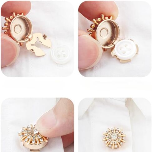 Butterfly Button Covers Rhinestone Fashion White Replacement Buttons for Women Men DIY Decorative for Dress Shirt Blouses Dresses Clothing Fancy Accessories in Kuwait