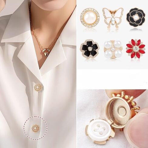 Butterfly Button Covers Rhinestone Fashion White Replacement Buttons for Women Men DIY Decorative for Dress Shirt Blouses Dresses Clothing Fancy Accessories in Kuwait