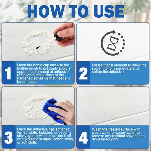kuailaya Glue Remover, Adhesive Remover Glue Removal with Precision Brush Highly Efficient and Fast Dissolution Low Odor Substrate Safe for Metal Plastic Wood Glass, Transparent 50ml in Saudi Arabia
