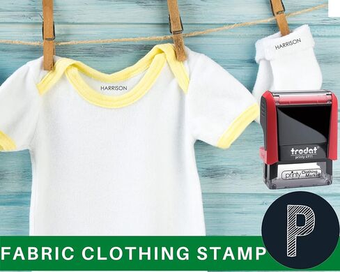 Custom Clothing Stamp | Personalized Fabric Stamp | Self Inking Stamp for Clothing, Black Waterproof Name Stamp Camp Stamp, School Uniforms in Kuwait