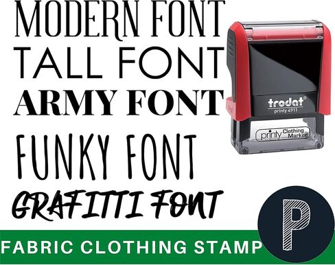 Custom Clothing Stamp | Personalized Fabric Stamp | Self Inking Stamp for Clothing, Black Waterproof Name Stamp Camp Stamp, School Uniforms in Kuwait